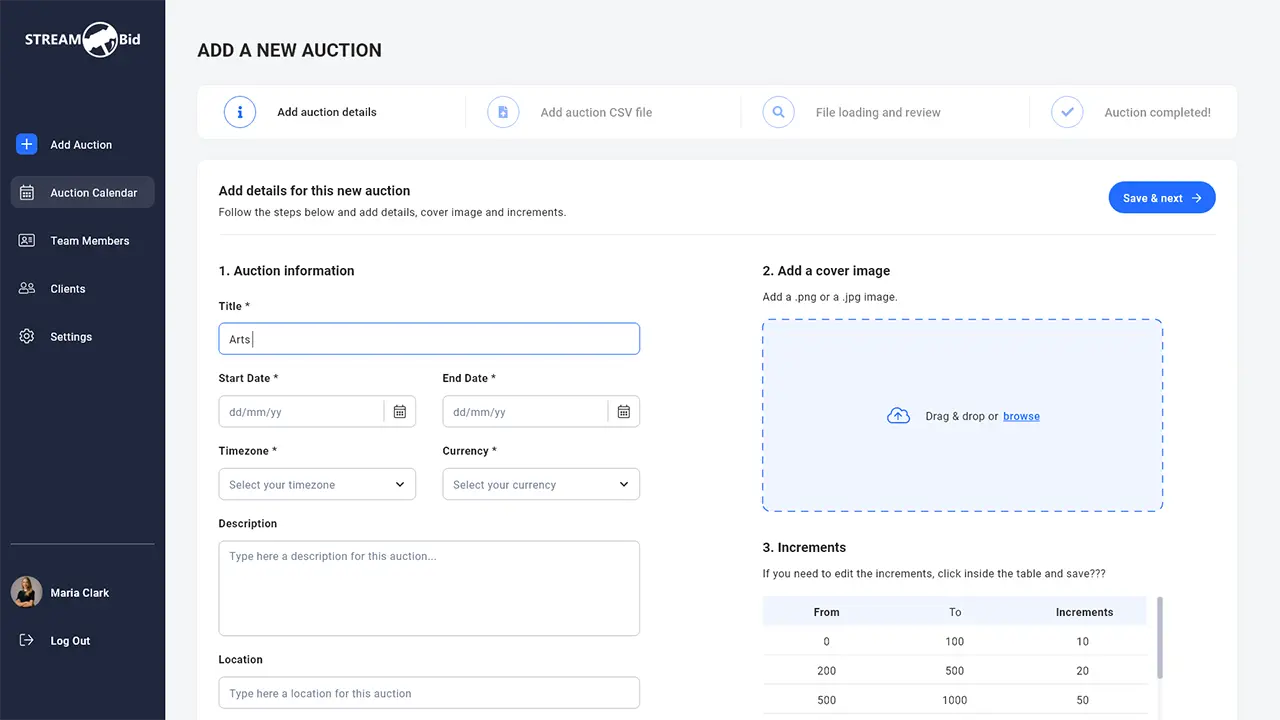 Manage your online auction with StreamBid.